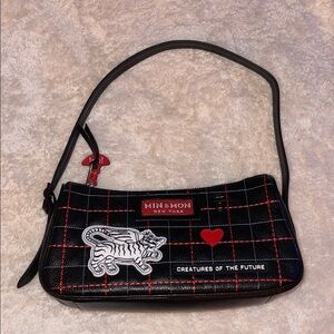 Min & Mon Black and Red Graphic Shoulder Bag (like new)